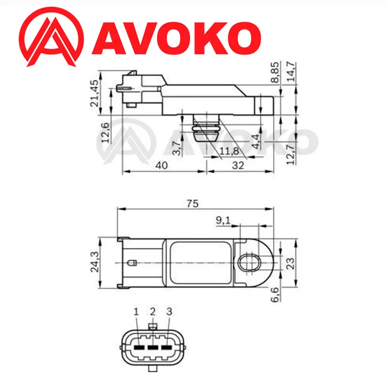 Map Sensor for Nissan Renault Alfa Romeo Opel Vauxhall 028100299 0281002931 223650001R 8200843680 0281002996 0281002566