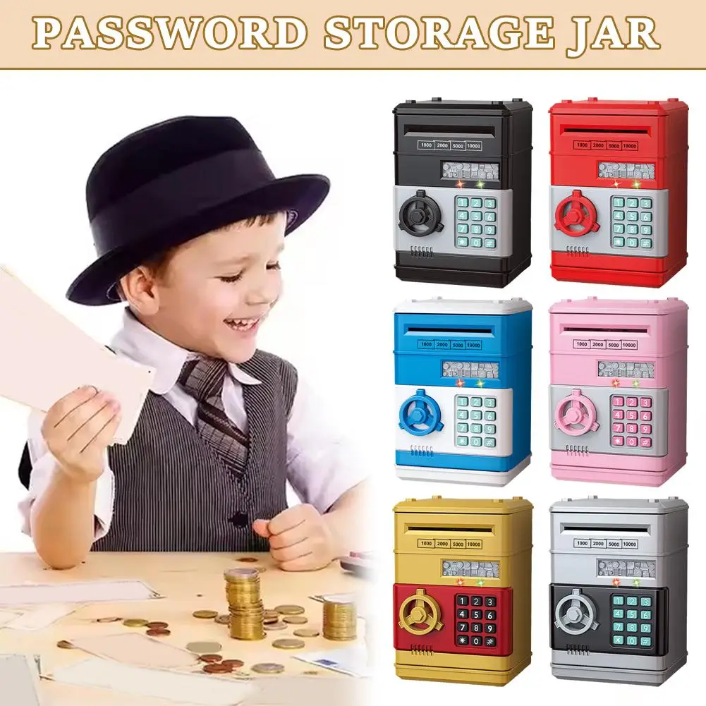 Mini tirelire pour enfants, mot de passe multifonctionnel avec boîte tirelire nouvelle récupération et année rouge créatif envel I3H5