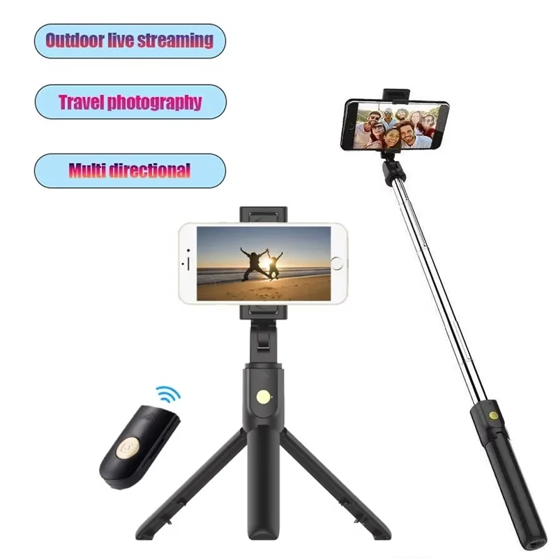 Wireless Bluetooth Selfie Stick Foldable Tripod Extendable Portable Mini Tripod Shutter For iPhone Xiaomi Huawei For Video Live