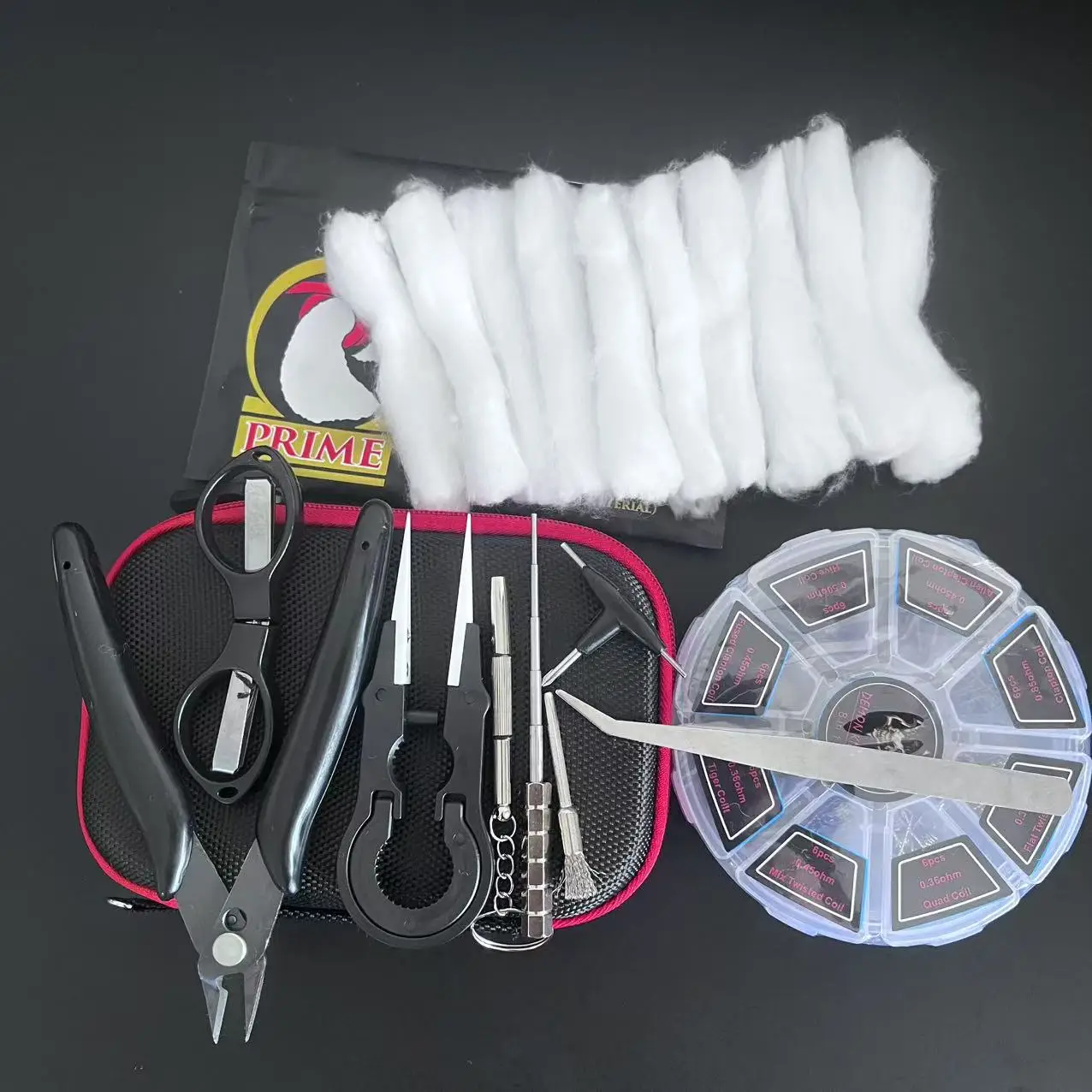 Rebuild Tool Bag Kit Coil Jig Precision Ceramic Tweezers Curved Straight Tip 1/2/3/4 Winding Heating Wire Rod Ceramic Tweezers