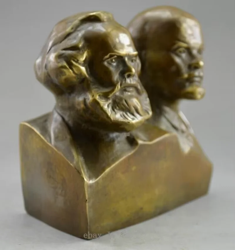 Great Communist Marx and Lenin Bust Bronze Statue Handcarved Figures Statues