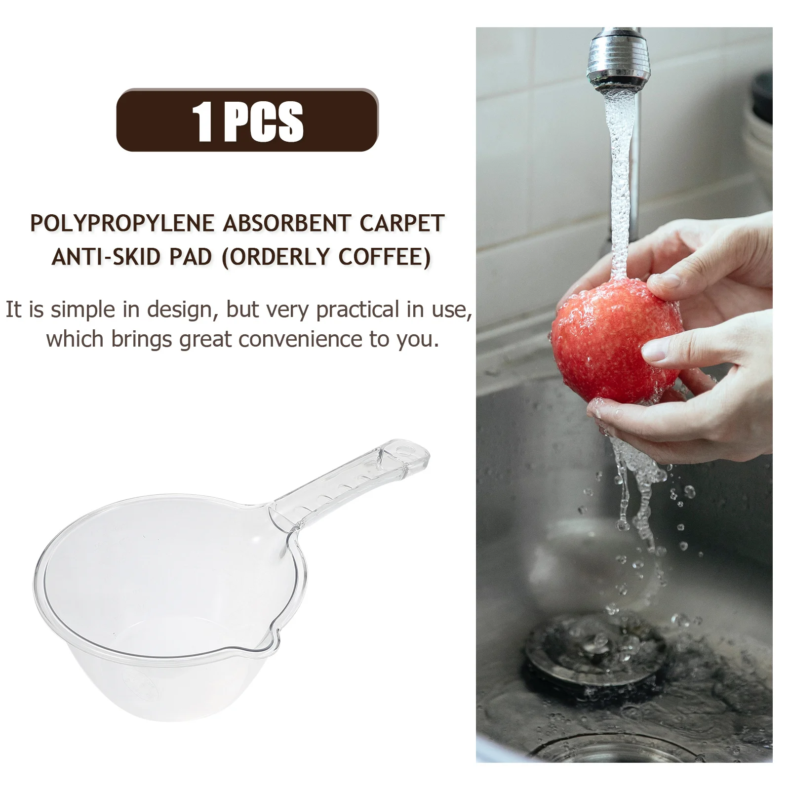 

Water Spoon Household Long Handle Scoop Reusable Ladle Scoops with Pour Spout Plastic Kitchen