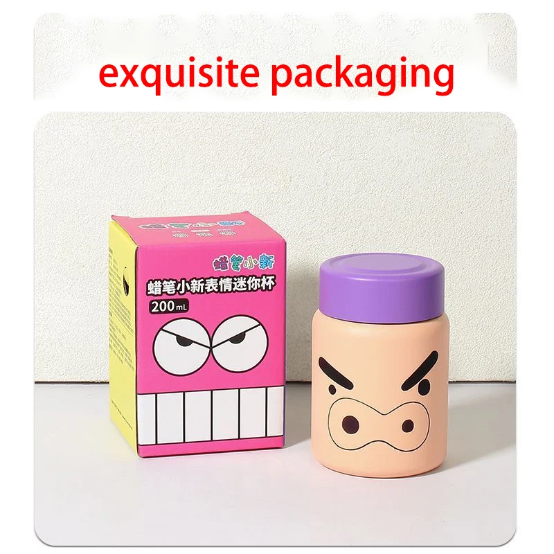 MINISO карандаш Шин Чан мини-чашка-термос милый мультфильм бурибу Уэмон матовая чашка для воды студенческая 200 мл портативный подарок на день рождения