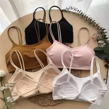 Bralette-여성용 새로운 원피스 백리스 브래지어, 여성 크롭 탑, 튜브 탑, 심리스 푸시 업 노 와이어 크로스 백 튜브 크롭탑 