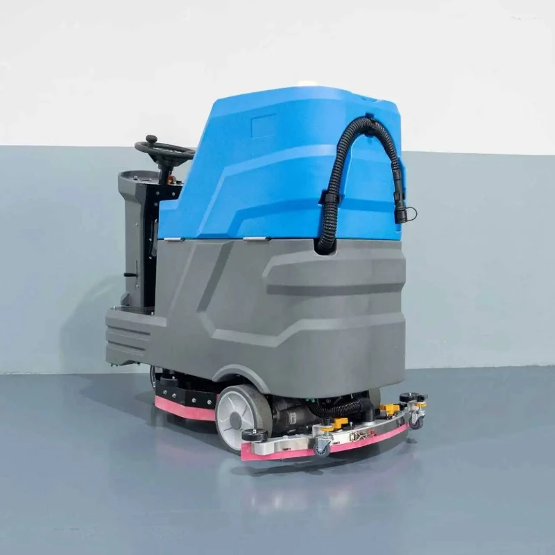 Automatic Industrial Floor Cleaning Machine 4500 Sqm/h Capacity Ride-On Floor Scrubber Dryer Manufacturing Plant Hangar