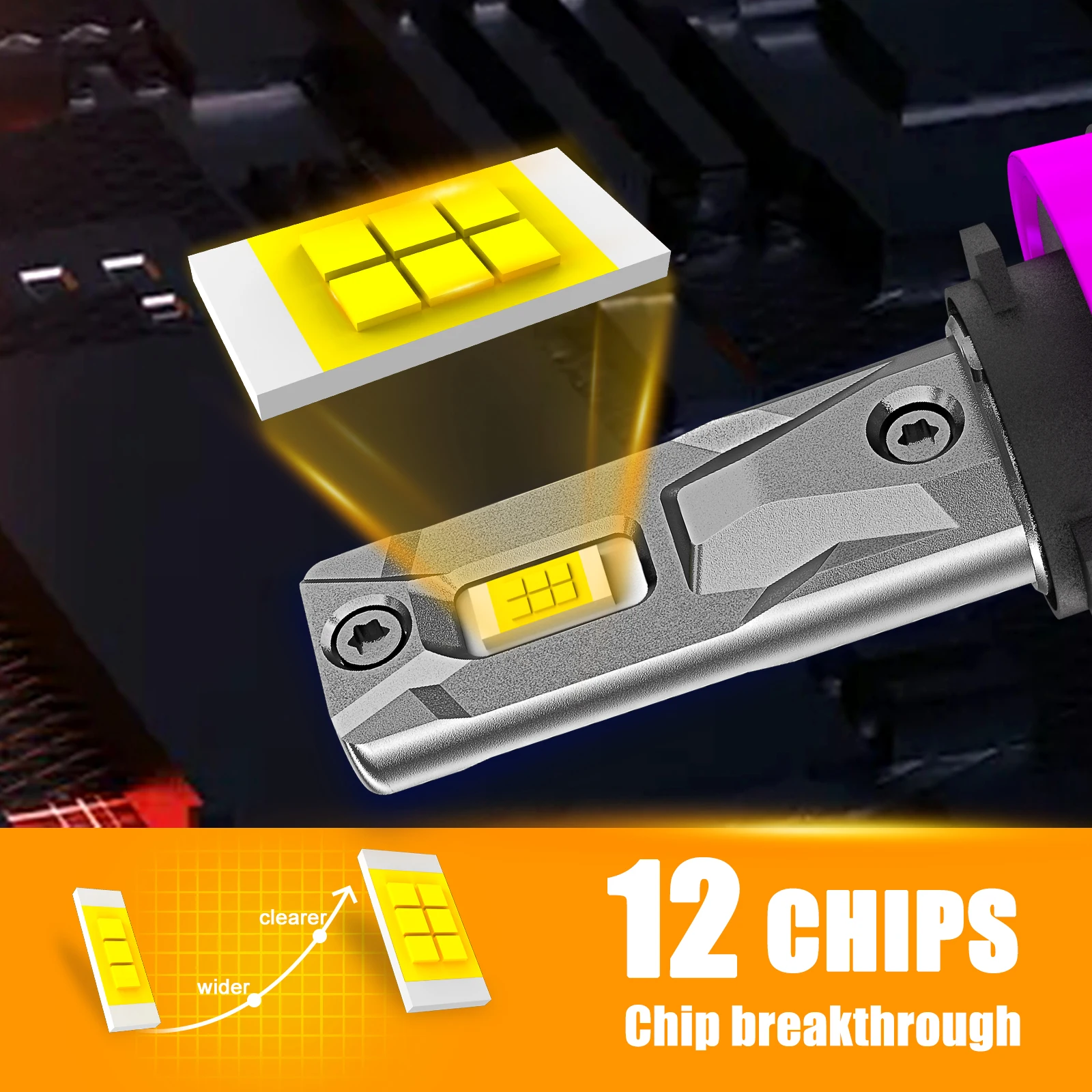 MZGN 2 قطعة H11 H8 H9 Led المصباح لمبة 9012 1:1 حجم Csp 12 قطعة لمصباح السيارة أضواء الضباب 9005 HB3 9006 HB4 DRL 6000K الأبيض 12 فولت