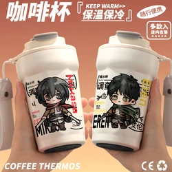 Anime Attack on Titan Eren Jaeger Mikasa·Ackerman Cosplay Coffee Cup Cartoon Thermal Mug Insulated Cups Vacuum Flask Xmas Gift