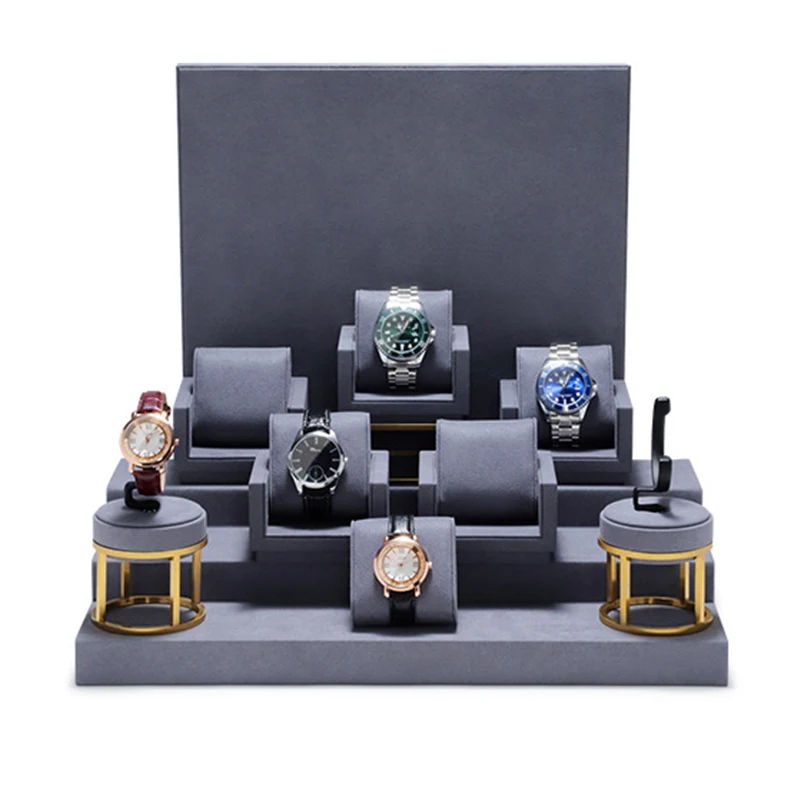 

Showcase watch display rack, high-end watch pillow bag storage tray, light luxury counter, watch display props
