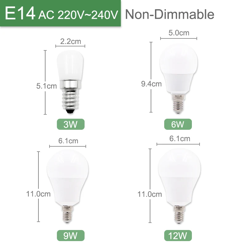 Kaguyahime-bombilla LED E14 y E27 para el hogar, lámpara de mesa de 3W ~ 24W, CA de 220V, 240V, 20W, 15W, 12W, 9W, 6W, 2 piezas