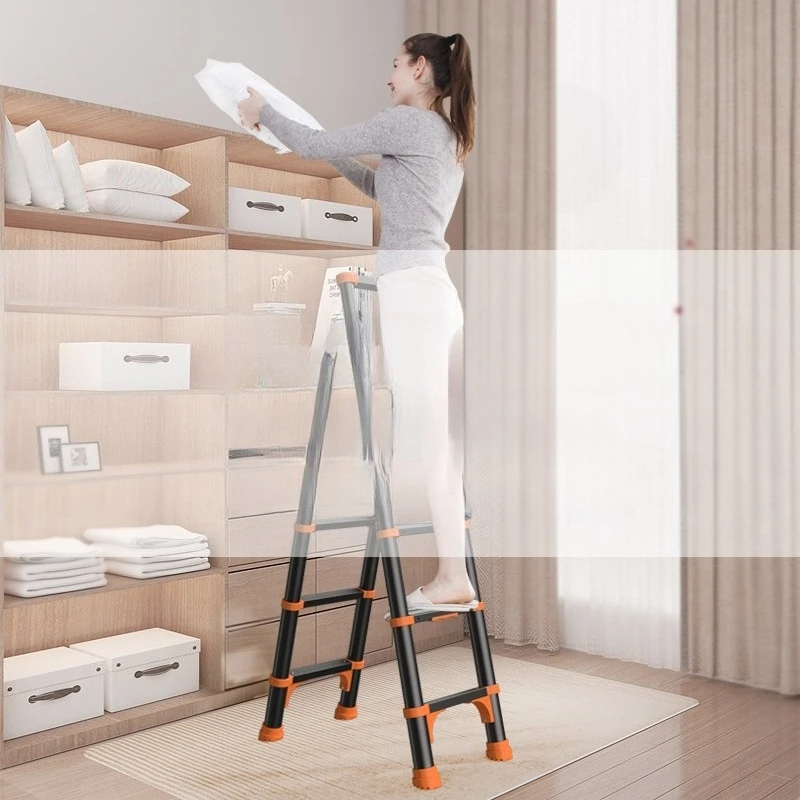 سلم تلسكوبي منزلي قابل للطي متعدد الوظائف #5