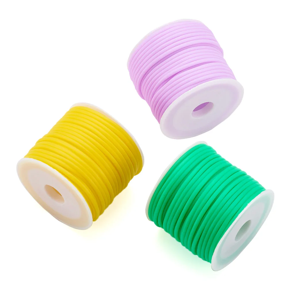 

30M 3 Colors Hollow Pipe PVC 2mm Tubue Cord Synthetic Rubber Cord Thread for DIY Making Jewelry Findings