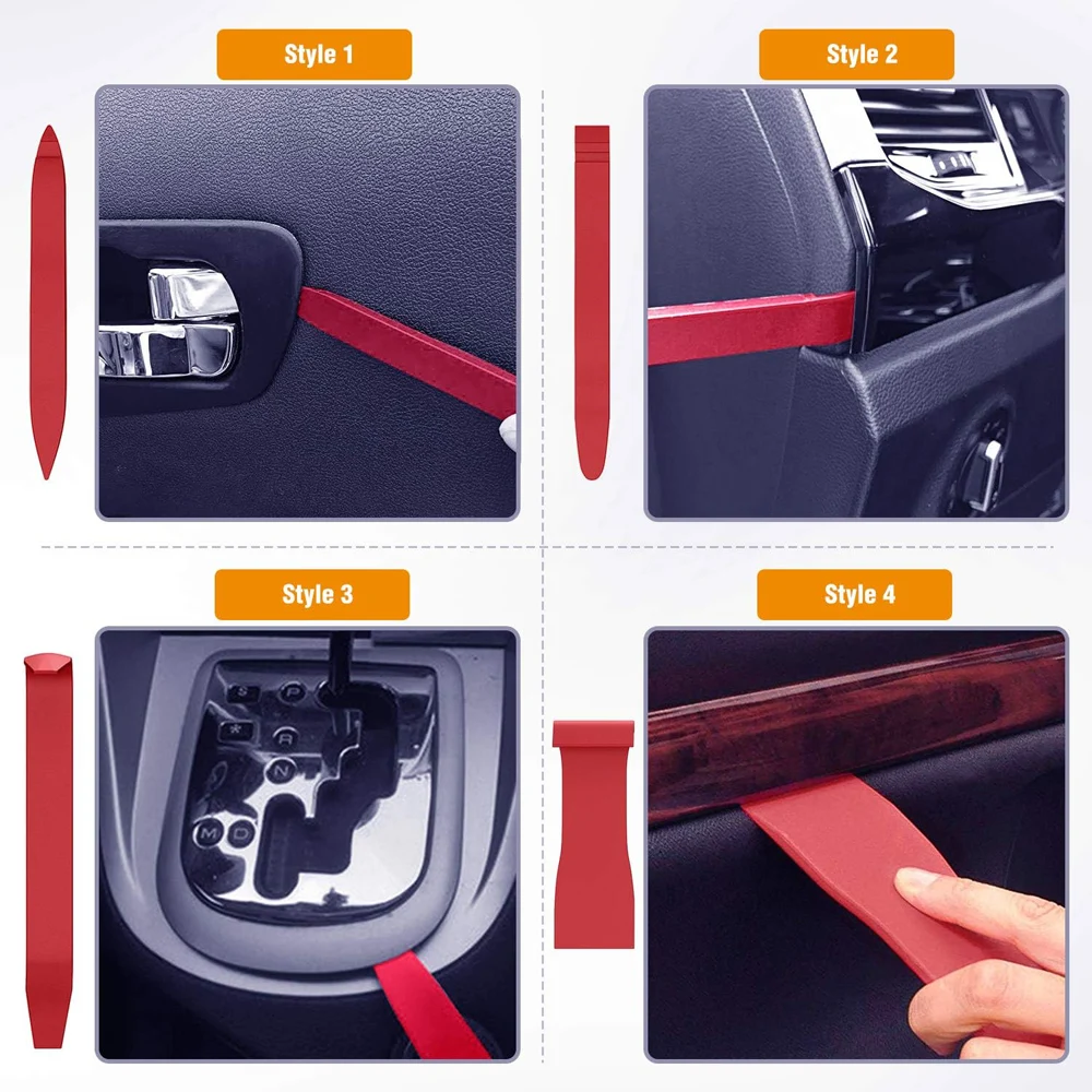 8 PCS Car Trim Removal Tool Set Multi-Purpose Portable Door Panel Fastener Remover Sturdy Plastic Car Audio Dash Clip Pry Tools
