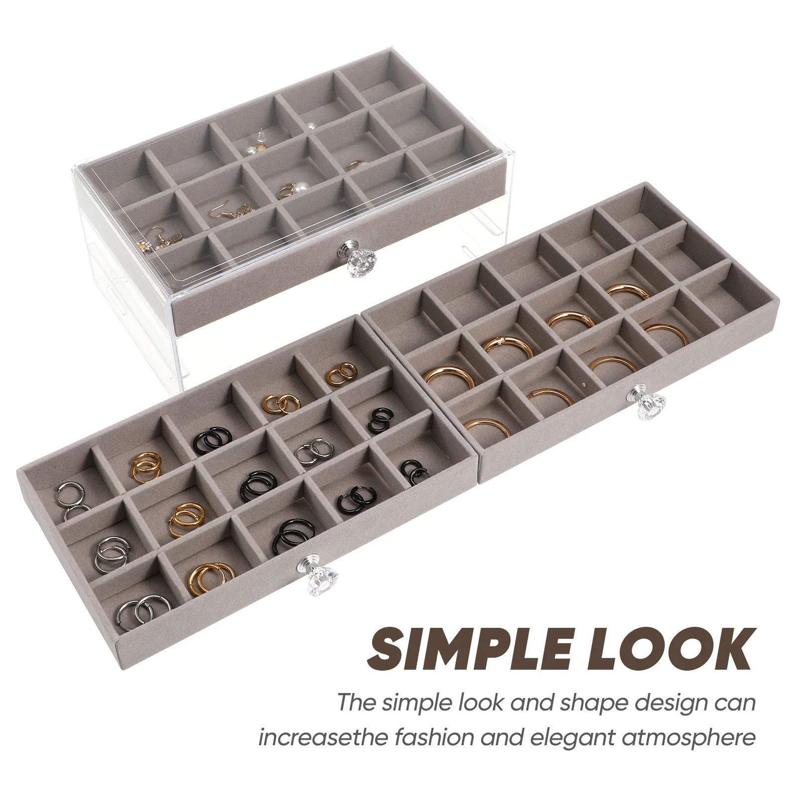 Necklace Jewelry Display Box Miss Drawer Trays for Drawers Acrylic Classify Organizer