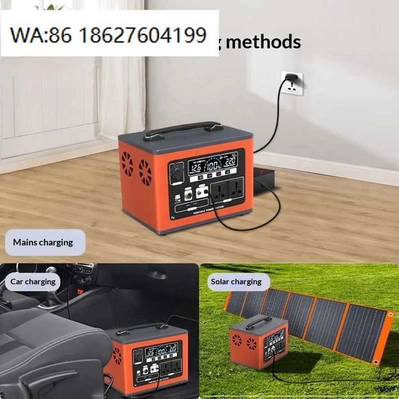 Multifunctional Outdoor Lithium Solar Rechargeable Power Station LED Display Car Camping Night Market Backup Power Supply