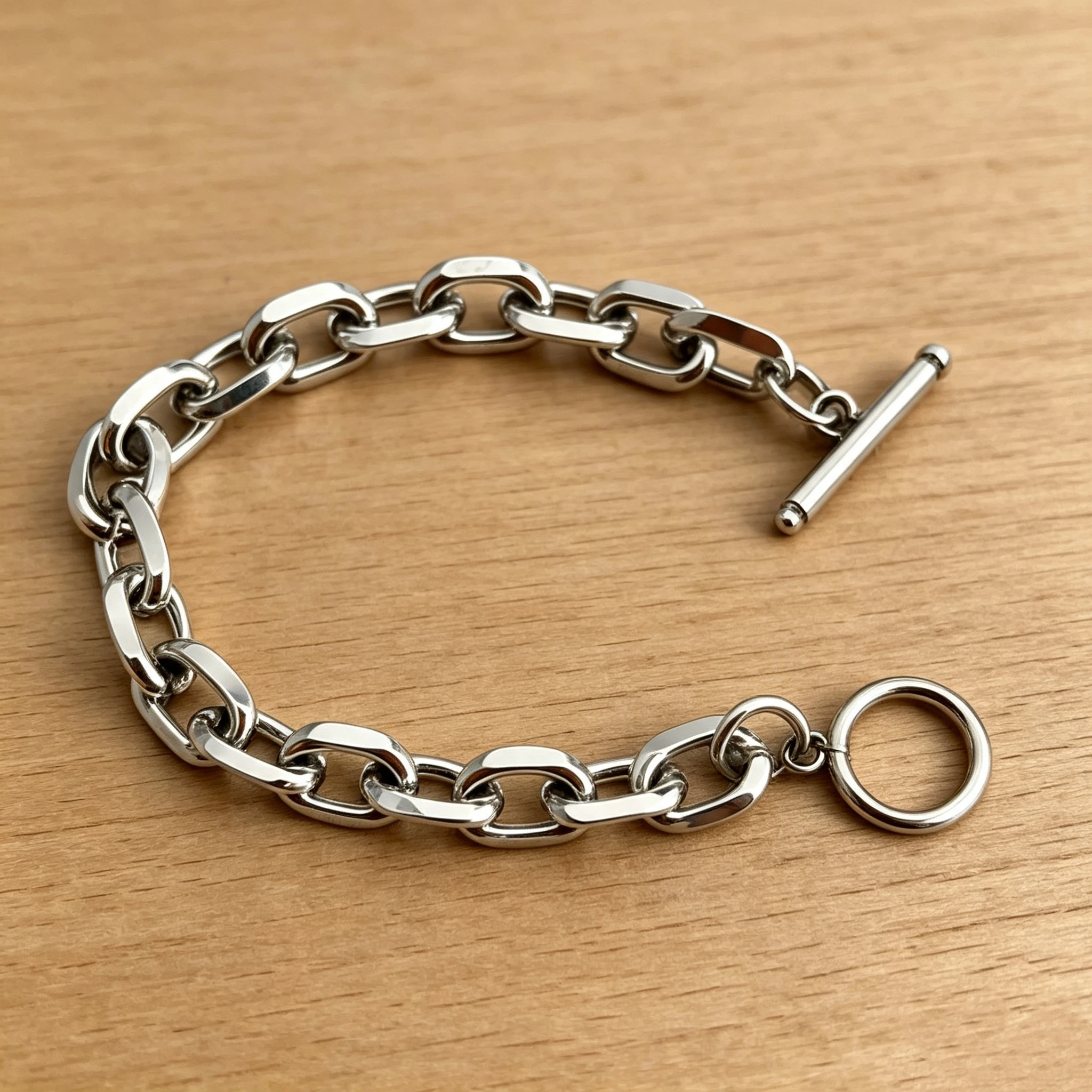 OT-Schnallen-Armband Klassisches Edelstahl-Gliederkettenarmband Herren Mode-Schmuck Armbänder