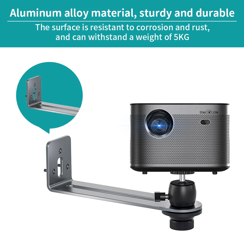 Wall Mount Projector Stand Muti-angle Adjustable Metal Sturdy Durable Universal Bracket for Most Brands Projector Support