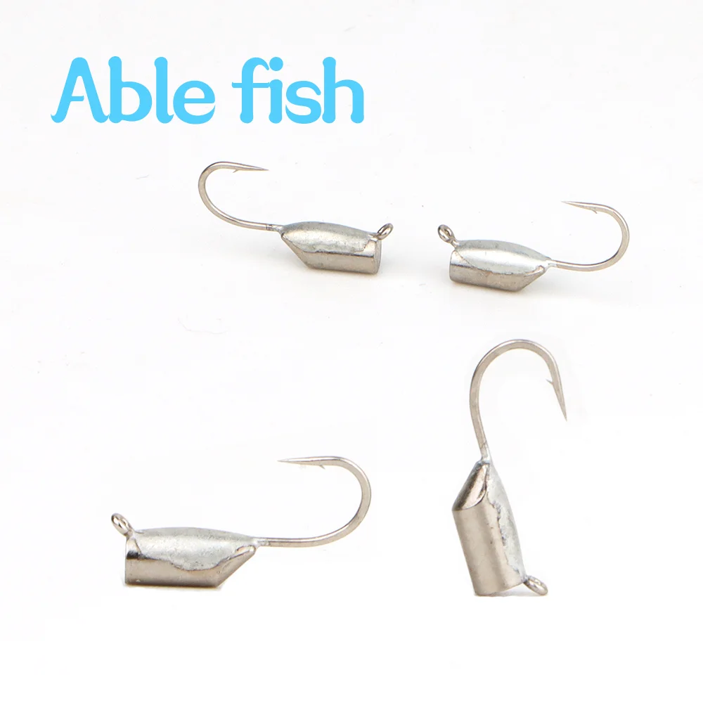 Able fish Pesca sul ghiaccio al tungsteno Jig Head 2mm/2.5mm/3mm/4mm Acqua profonda Richiamo morbido Pesca sul ghiaccio al tungsteno Hayabusa Gancio