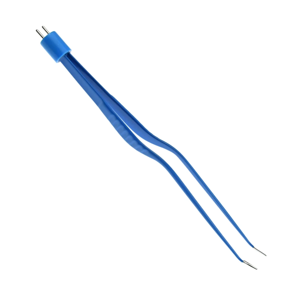 

EMA-20010CZL Reusable Bipolar Forcep，AHA, Blue nylon coated,Electrocoagulation Tweezers Electrode Connection Surgical tool