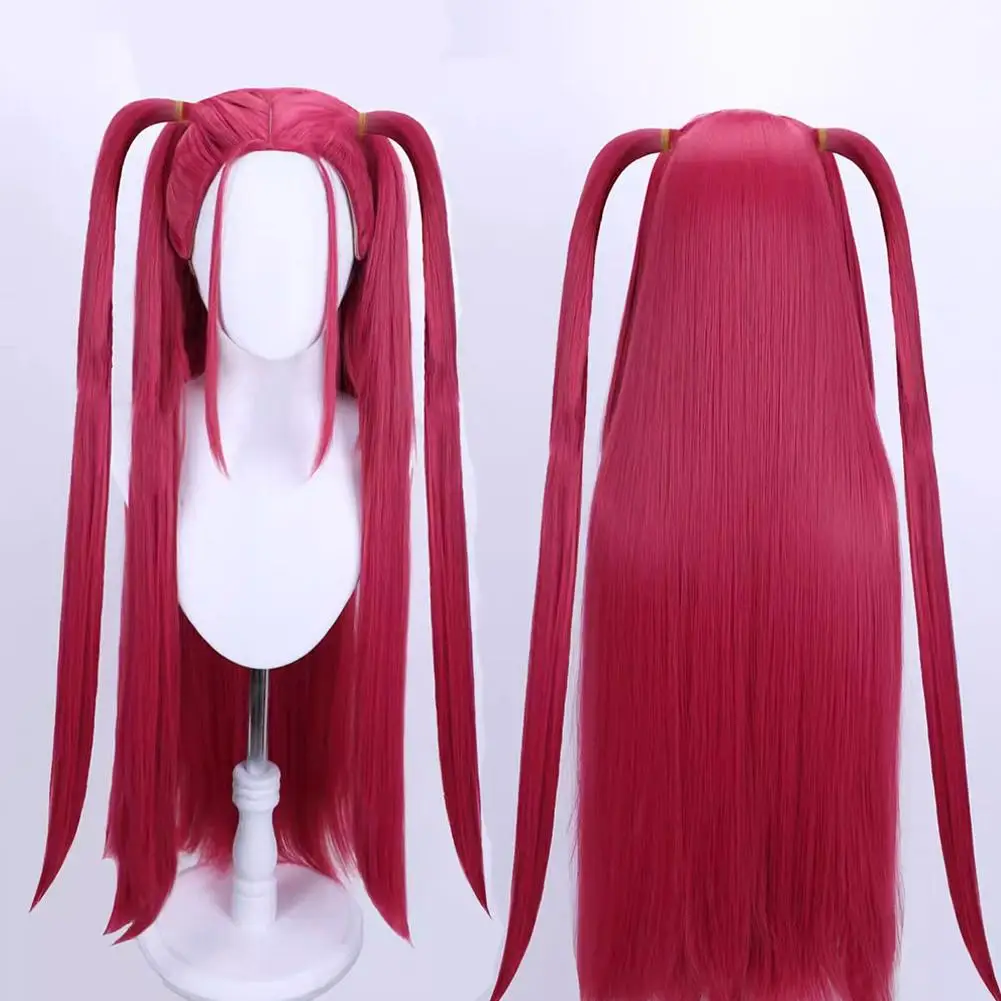 Peruka dziecięca 85 cm, fioletowy długi warkocz z doczepianym kucykiem na bok, z zaczepem typu tygrysia pysk, na Halloween, imprezę kostiumową, cosplay anime.