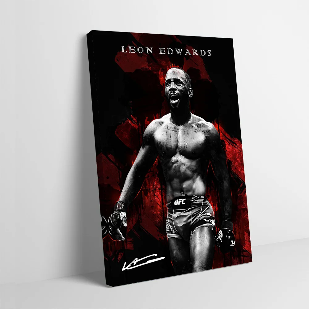 Leon Edwards Boxer Fighter Portrait Poster Customizable Printed Canvas Painting Wall Art Gift for Home Decor Gamer Decoration