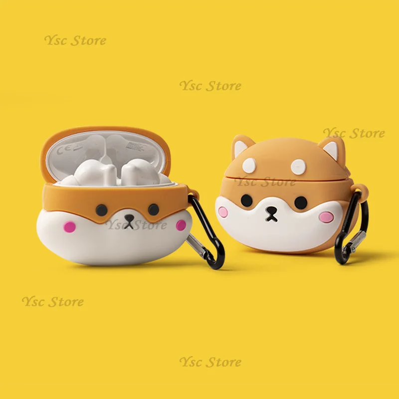 3D Cartoon Dog Earphone Case For Huawei Freebuds 4i Case Silicone Cute Duck Cover For Huawei Freebuds 4i Earbuds Case Accessorie