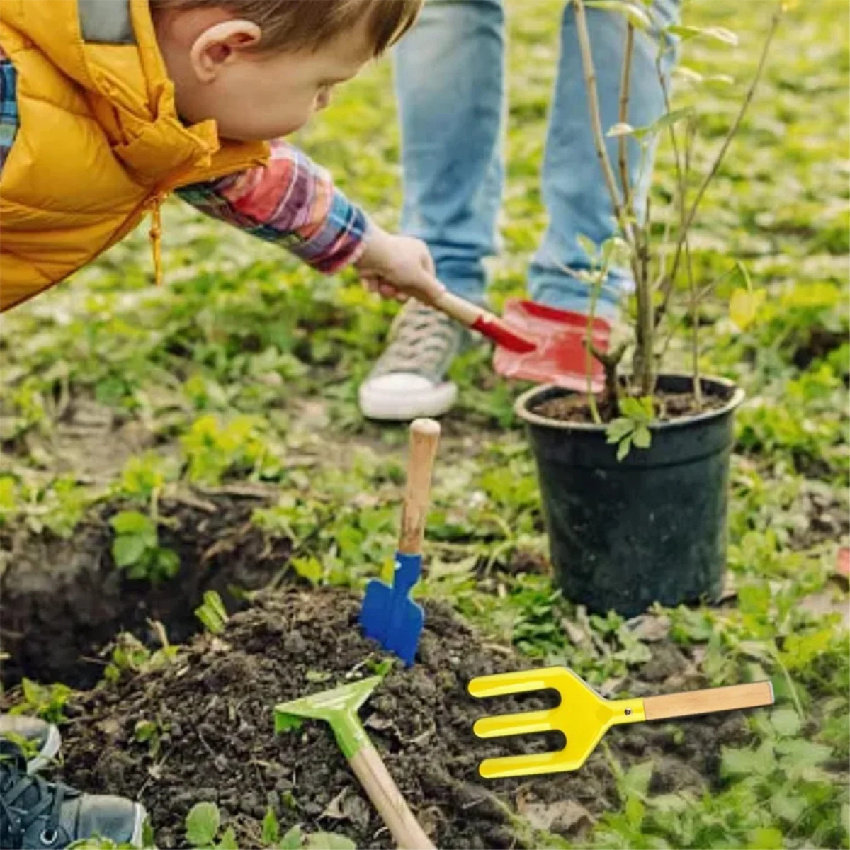 Zabawki plażowe dla dzieci, 6-częściowy zestaw narzędzi ogrodniczych dla dzieci Zestaw zabawek do piasku, metalowe narzędzia ogrodnicze, łopata plażowa