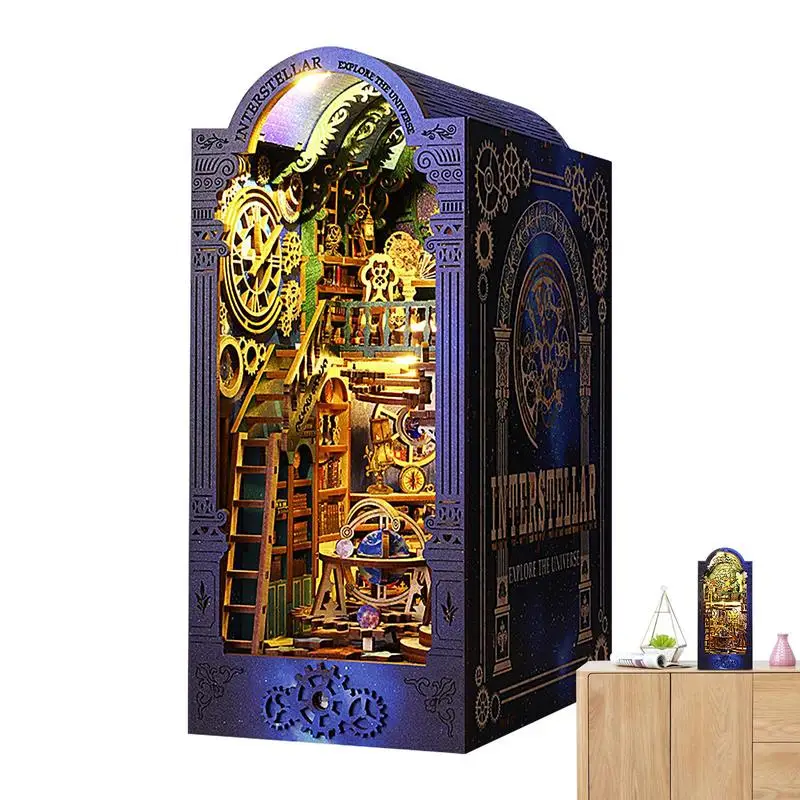 

3D Creative Bookends Star Decor Gothic 3D Bookends Versatile Booknook Book Shelf Insert Enhances Living Room Bedroom Ambiance