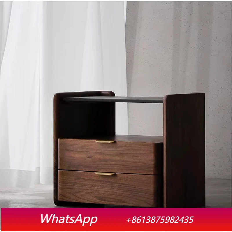 

LH Solid Wood Bedside Table Minimalist Modern Bedside Cabinet Drawer Storage Cabinet
