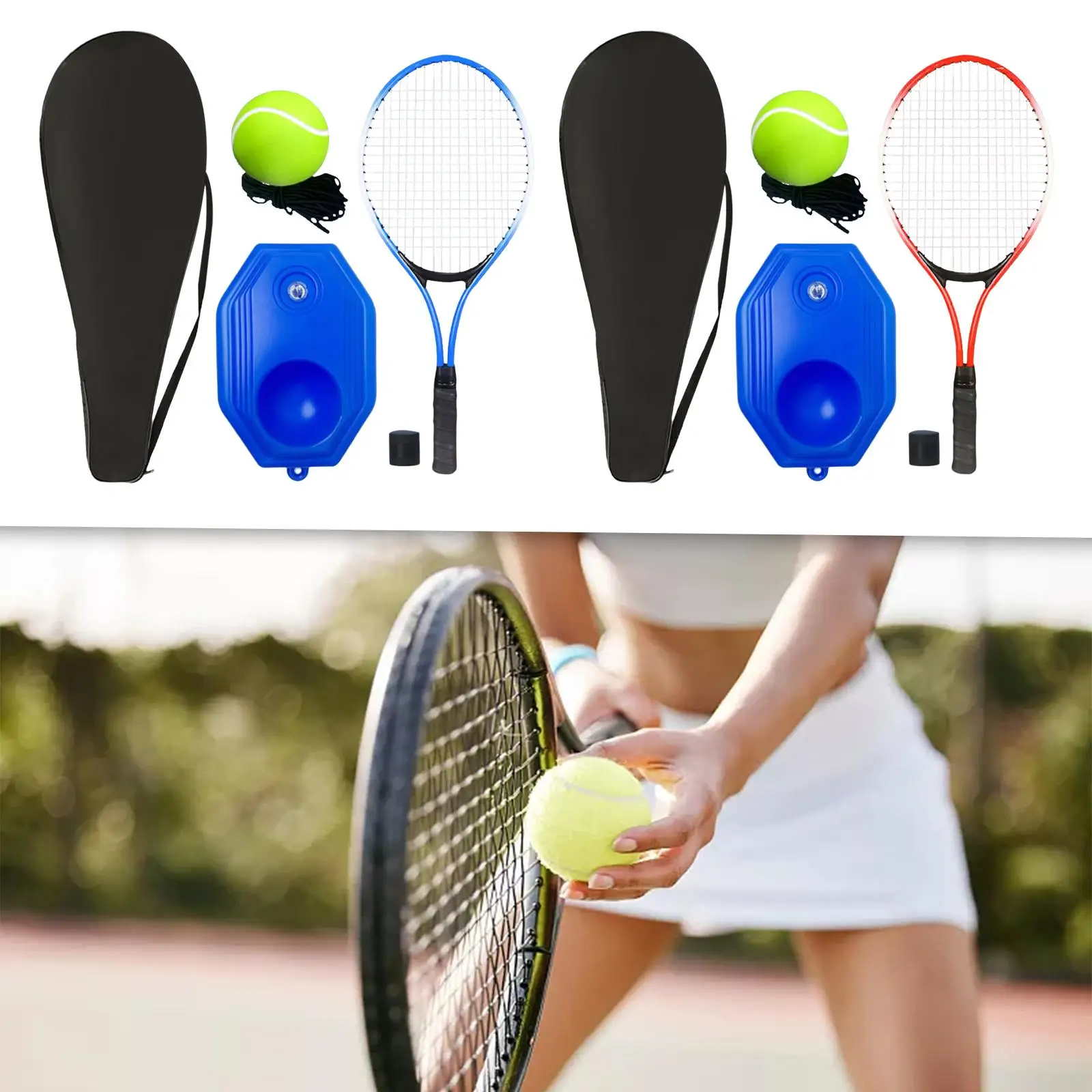 Entraîneur de tennis en solo, dispositif d'entraînement de tennis de jardin pour enfants, adultes, femmes, hommes