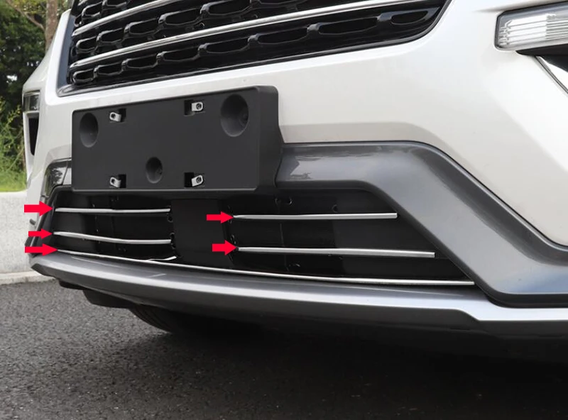For Ford Explorer ST U625 2020 2021 Stainless Steel Front Grille Accent Cover Lower Mesh Trim Molding Styling Bezel Garnish