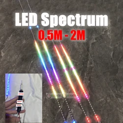 0.5M-2M Audio Music Level Indicator Rhythm Light LED Colorful Spectrum METER Flexible Soft Strip Voice Key Control FOR 5V CAR