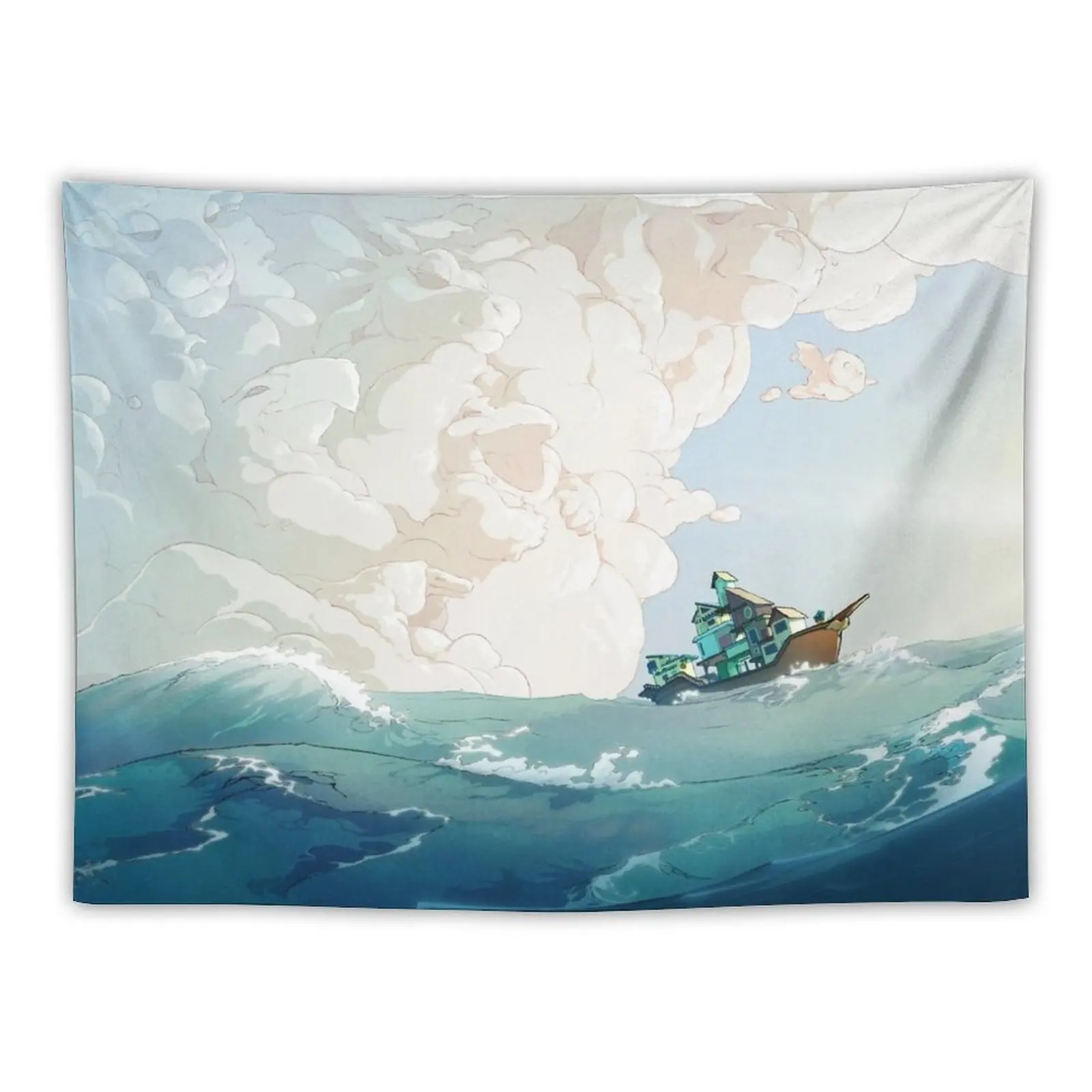 

New Spiritfarer - Sun - Waves - Boat Tapestry Wall Mural Home Supplies Aesthetic Home Decor