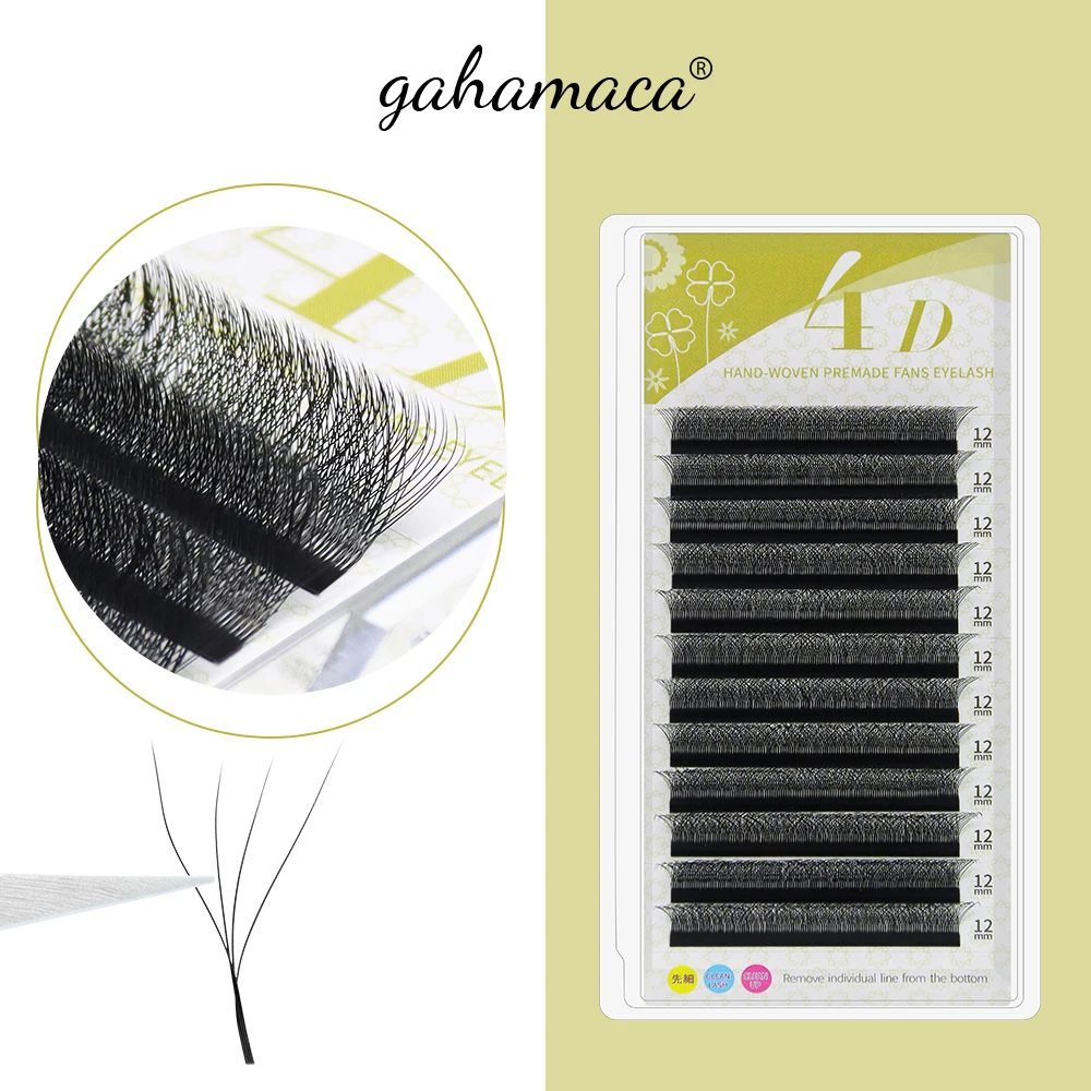 GAHAMACA 4D W Shape Eyelash Extensions Premade Volume Fans YY Style Lashes Faux Mink Soft Easy Faning Professional Natural