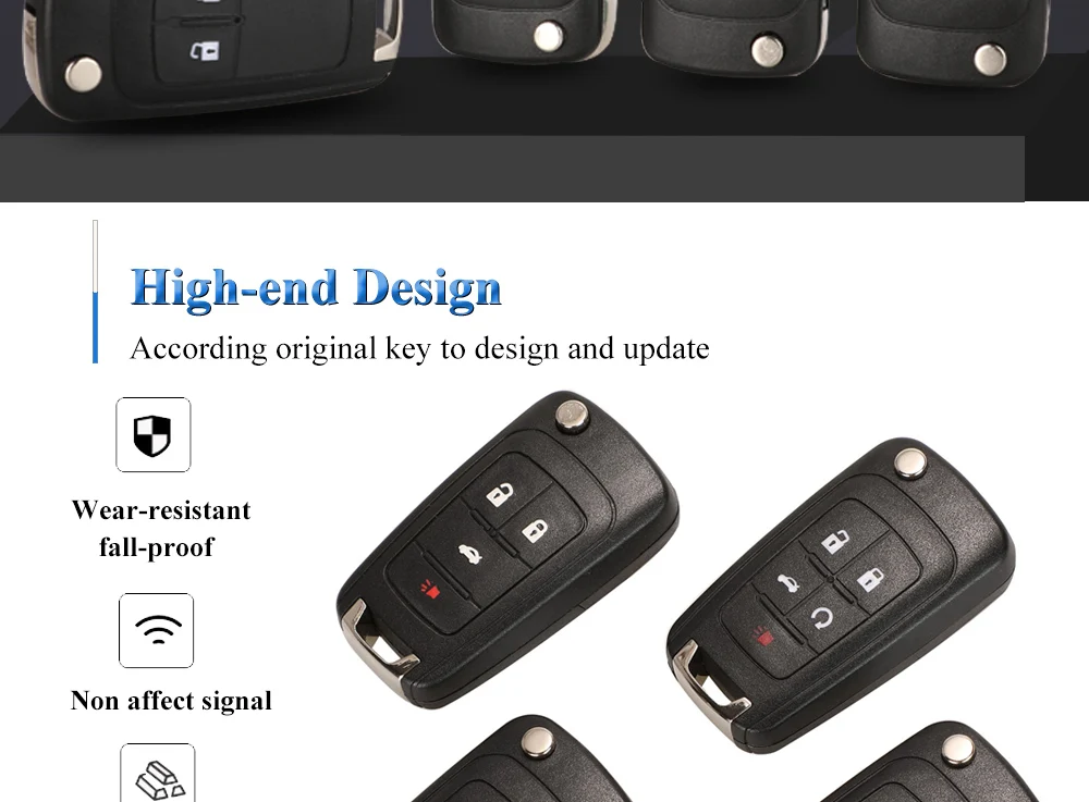 Jingyuqin Flip Remote Auto Schlüssel Shell Für Chevrolet Cruze Epica Lova Camaro Impala Fit Astra J Corsa E Insignia Zafira C2 3 4 5BT – Detail 3