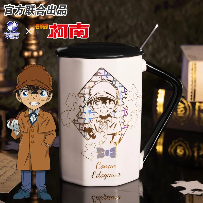 

Detective Conan Anime Ceramic Cup Kudou Shinichi Jimmy Kudo Manga Role Action Figure New Trendy Gift