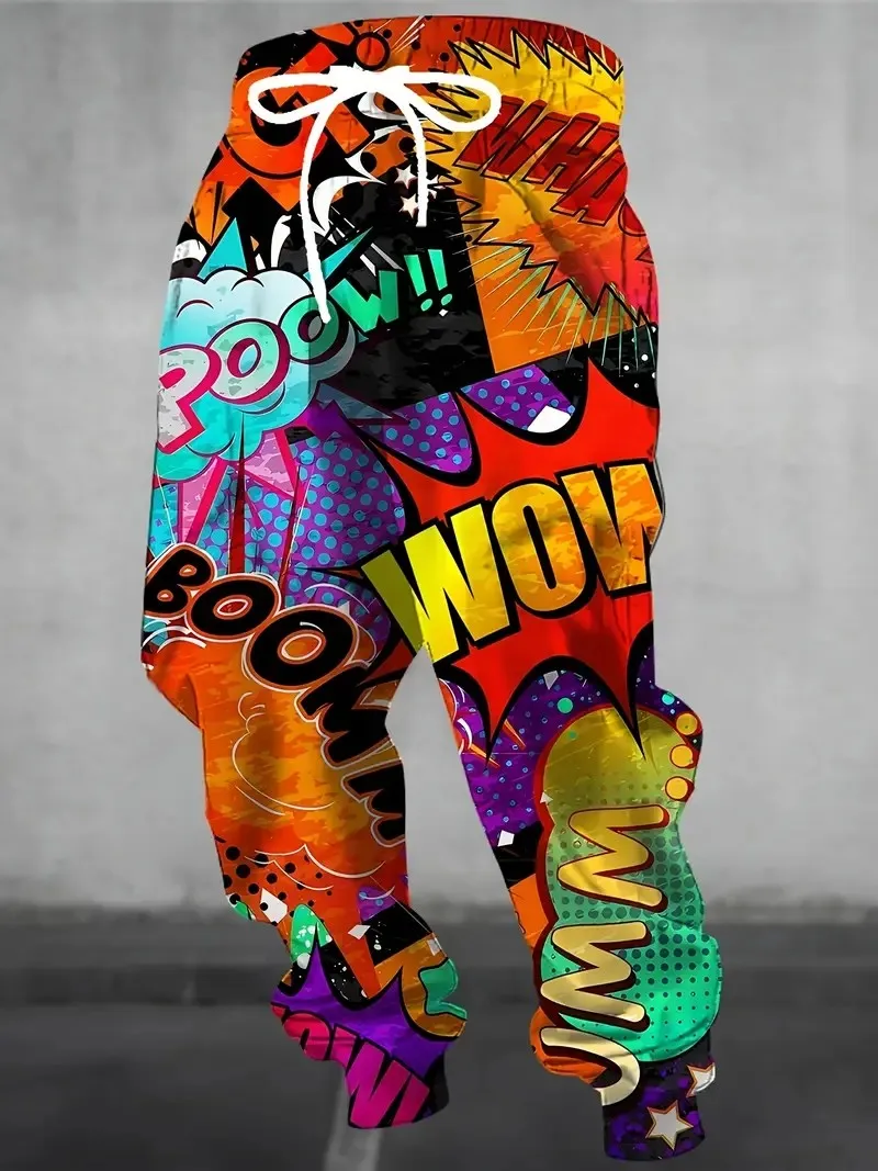 السراويل الرجالية الجديدة لربيع وخريف 2025 تتميز بالشارع كاجوال عصري ومريح بطباعة حروف ثلاثية الأبعاد