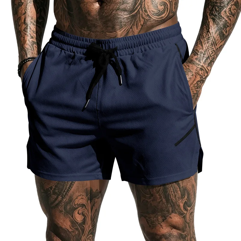 GYM fitness shorts men's mesh quick-drying breathable sports shorts thin casual three-point shorts