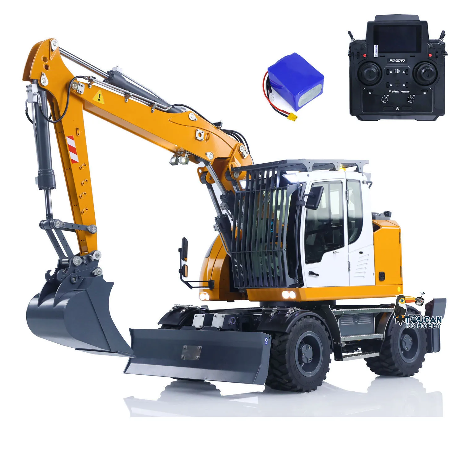 New 1/14 CUT 914 RC Hydraulic Excavator Wheeled Digger Remote Control Metal Machine 8CH Valves Construction Vehicle Truck Cars