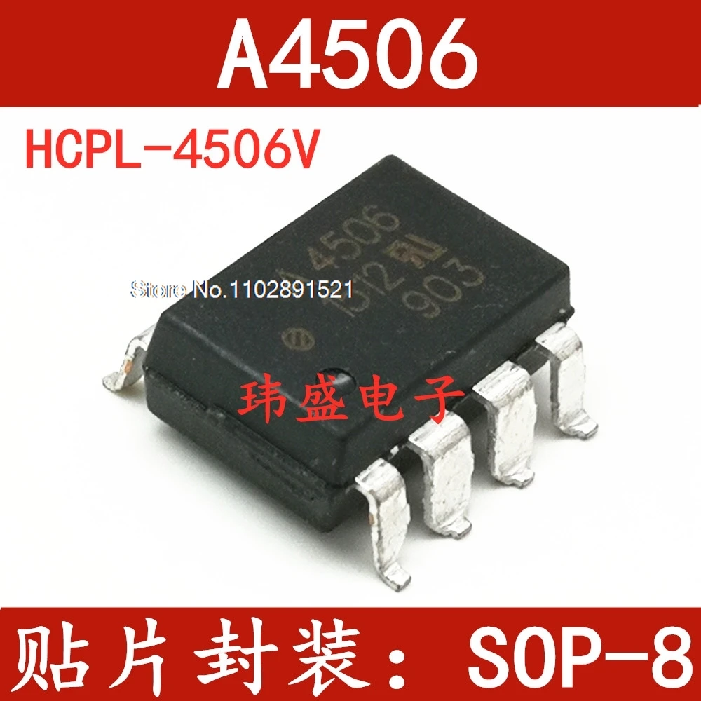 (10 PÇS/LOTE) A4506 HCPL-4506 SOP-8 HCPL-4506V A4506V