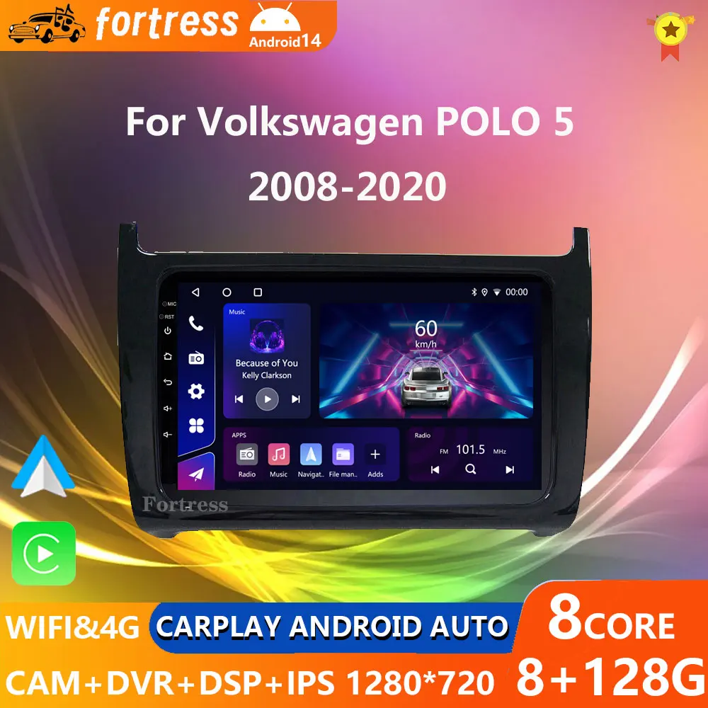 

9 inch 2 din Android 13 Auto Radio For VW Volkswagen POLO 5 sedan 2008- 2020 Carplay Car Multimedia GPS autoradio