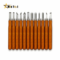 12pcs Wood Handle Wood Carving Chisel Scalpel Tools Set Cutter Wood Carving Knife Set Hand Tool Kit