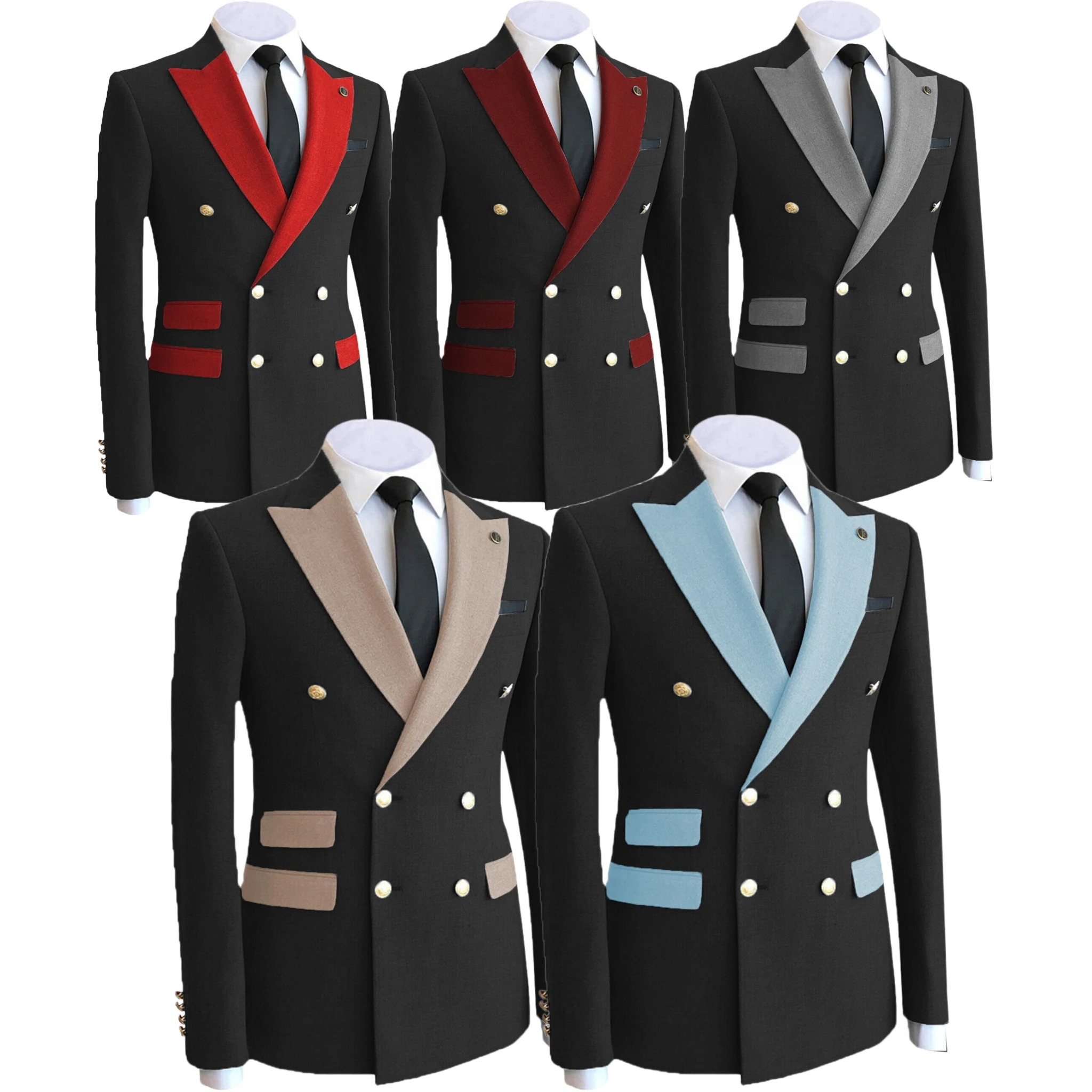 

Men's Suits Casual Coat two-piece groom suit Double Breasted Pointed collar high-quality slim jackets Evening Party Banquet