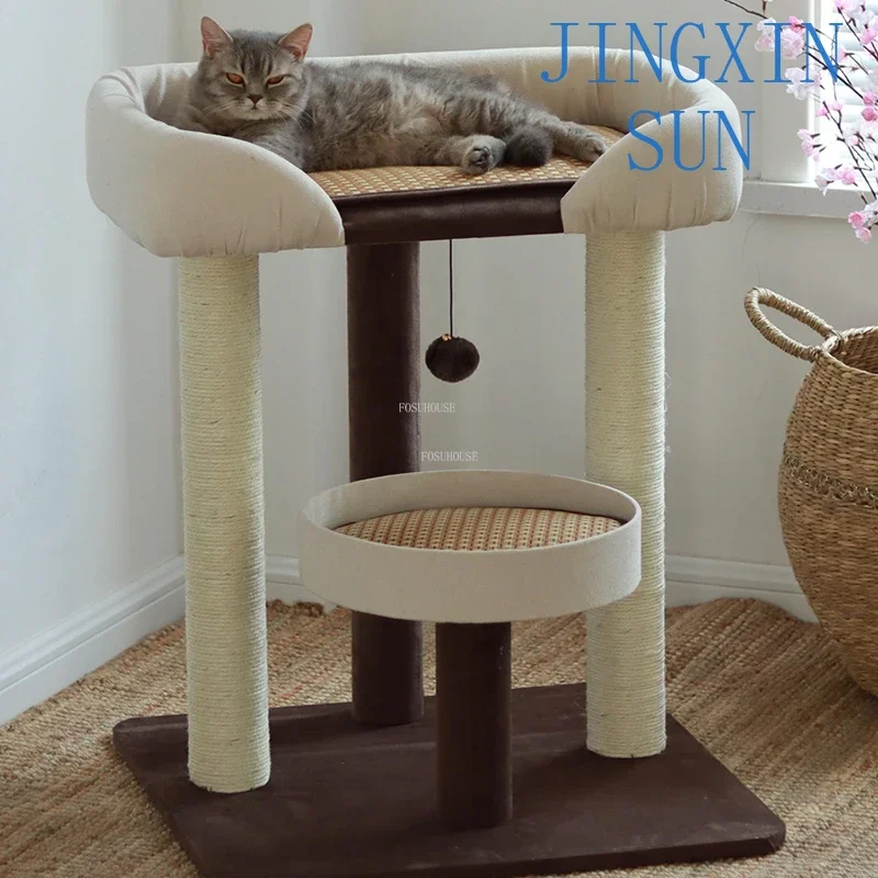 Rattan Mat pet Nest Cat Tree Simple Home Cat Scratchers All-in-one Cat Climbing Frame Large pet Toys Climbing Pillar pet House