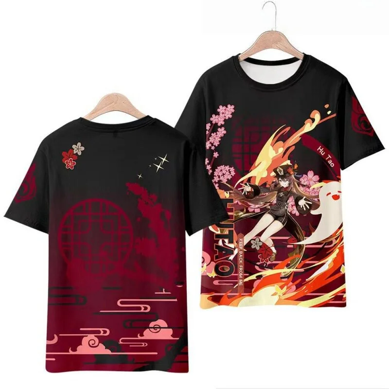Genshin Impact Walnut 3D Print T-Shirt for Adults and Children At Comic Con Events - Versatile and Suitable for All Ages