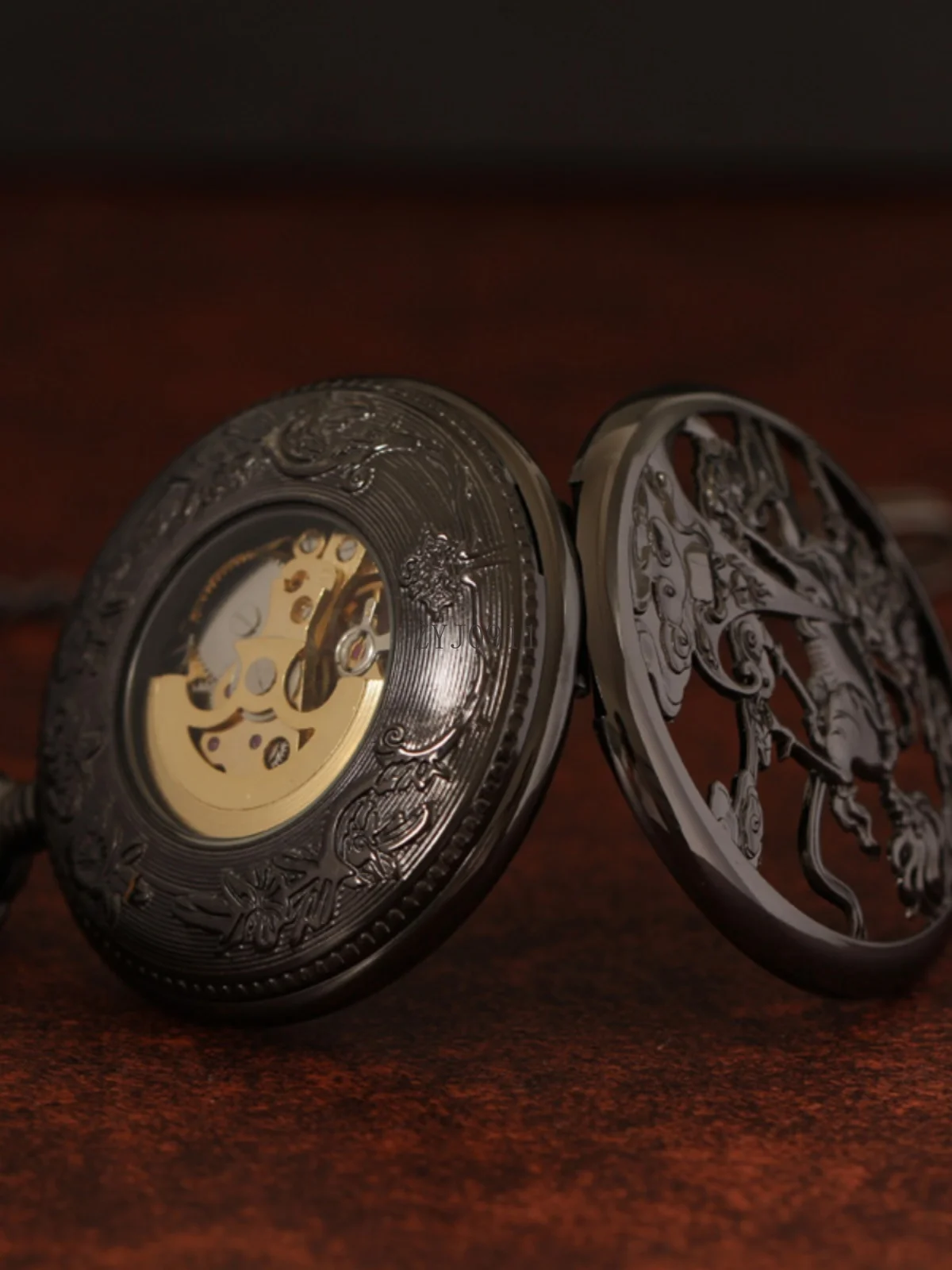 นาฬิกาพกกลอัตโนมัติเต็มรูปแบบย้อนยุคพลิกคิดถึงสร้อยคอนักเรียนกลวงจี้นาฬิกา