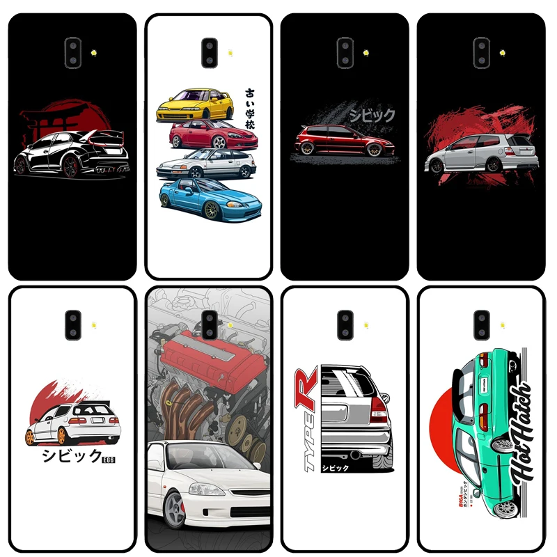 JDM Type R Civic Sport Car Case For Samsung Galaxy J7 J5 J3 2017 J1 A3 A5 2016 A6 A7 A8 A9 J8 J6 J4 Plus 2018 Cover