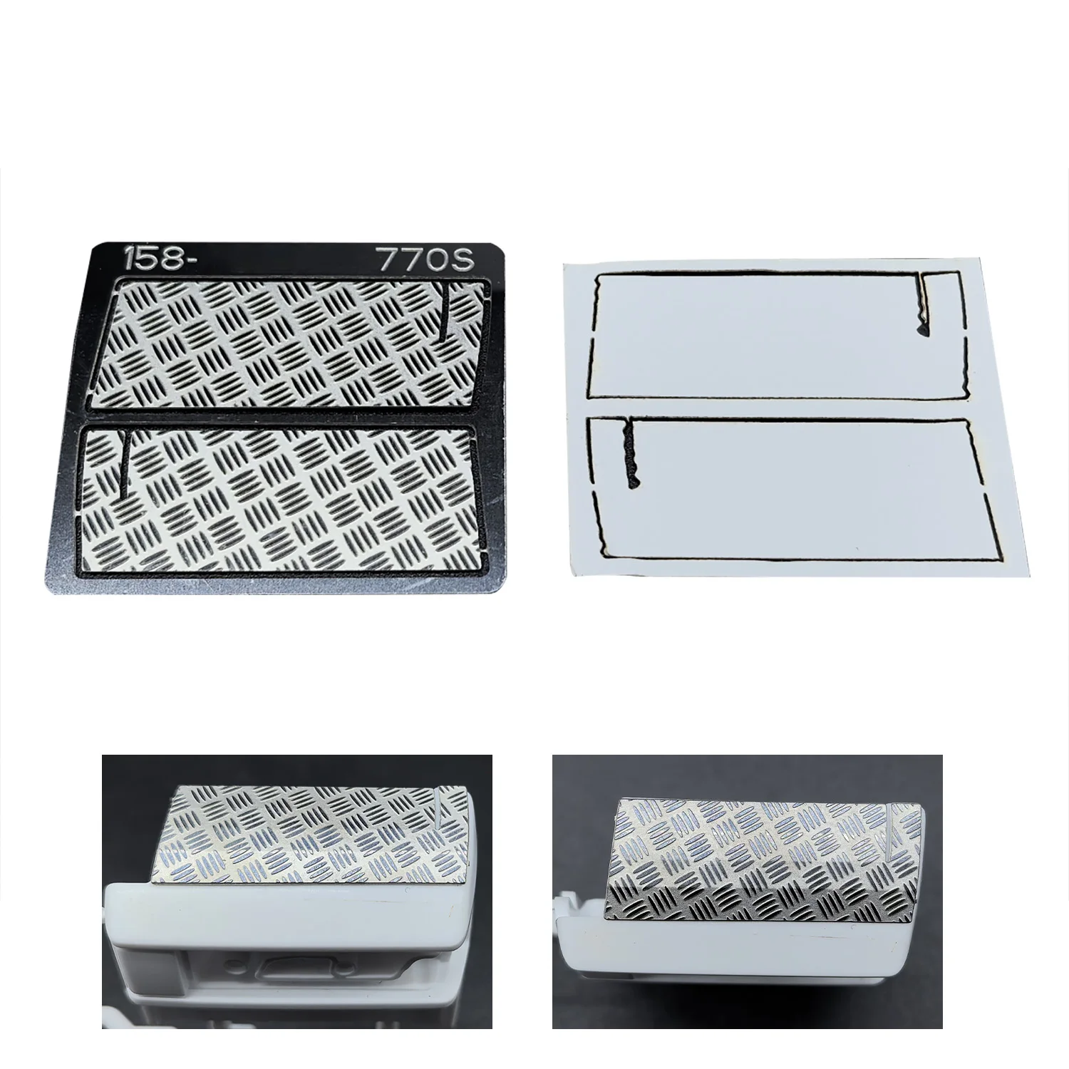 1:14 Stainless Steel Tail Light Anti Slip Plate for DIY TAMIYA Remotr Control Tractor Truck 770S 56379 Model Decoration Part