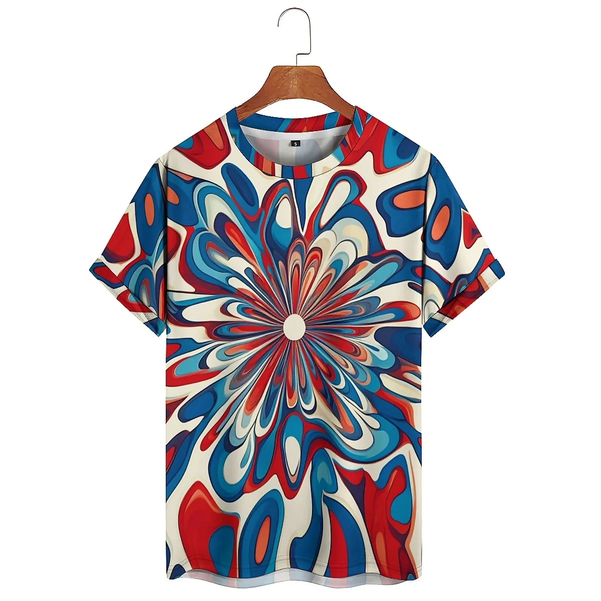 

Men's 3D Printed Short Sleeve T-Shirt - Four-Season Casual Shirt Style, Smooth Fabric