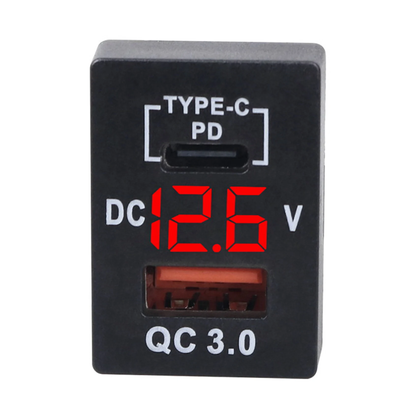 Exclusive New QC3.0 USB Car Socket PD Type-C With LED Digital Voltmeter For New Toyota Quick Charge view 4