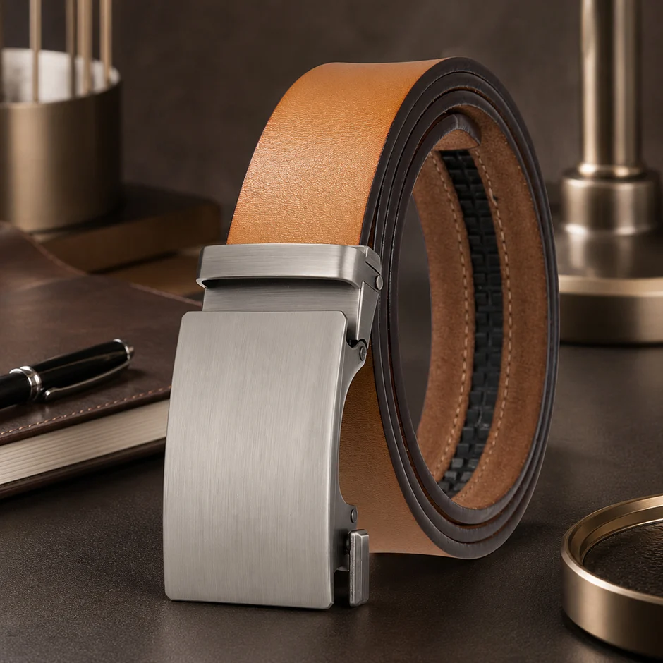Plyesxale Mens Vintage Retro Cowskin Leather Belts Automatic Buckle Belt For Men Suit Trouser Belt 35mm Width Strap Male B983